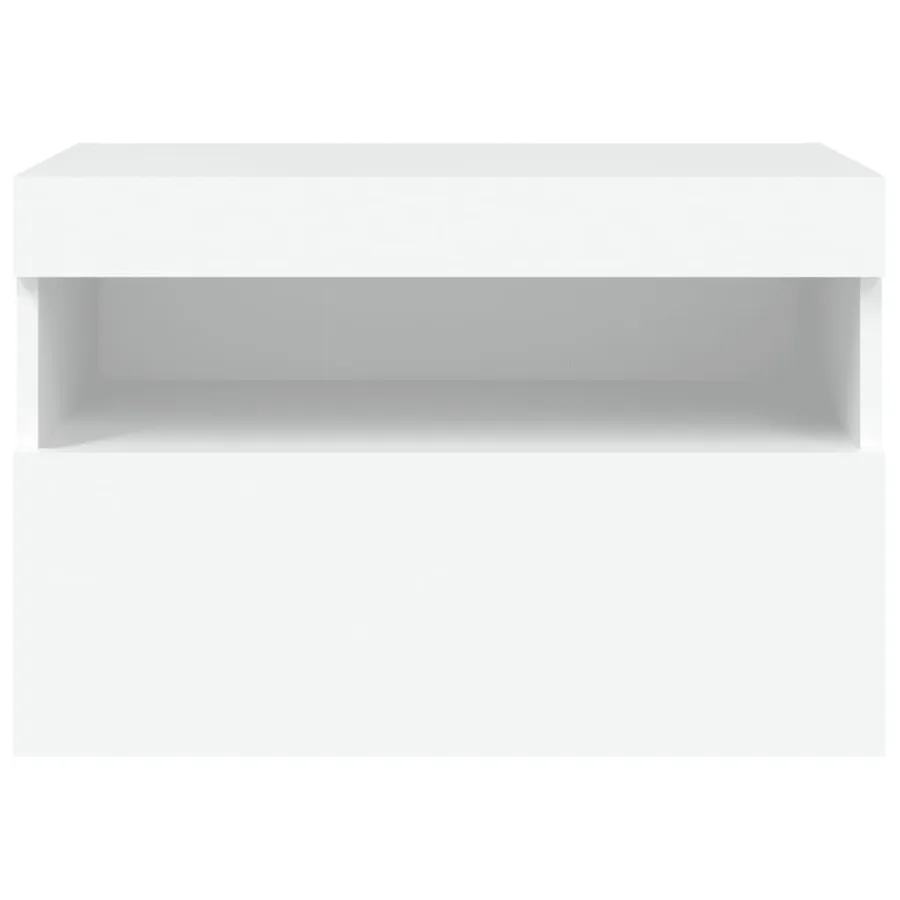 Meuble TV mural avec lumières LED blanc 60x30x40 cm - 9