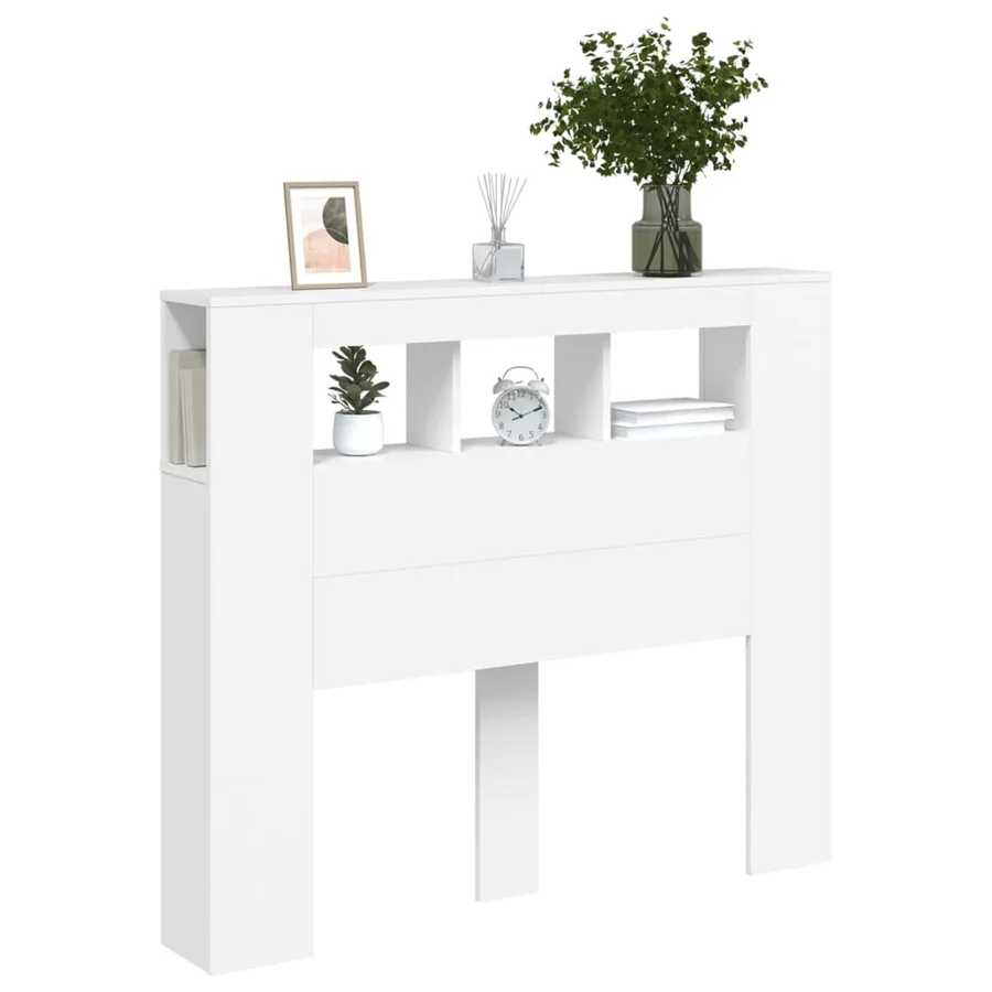 Tête de lit à LED blanc 120x18,5x103,5 cm bois d'ingénierie - 12