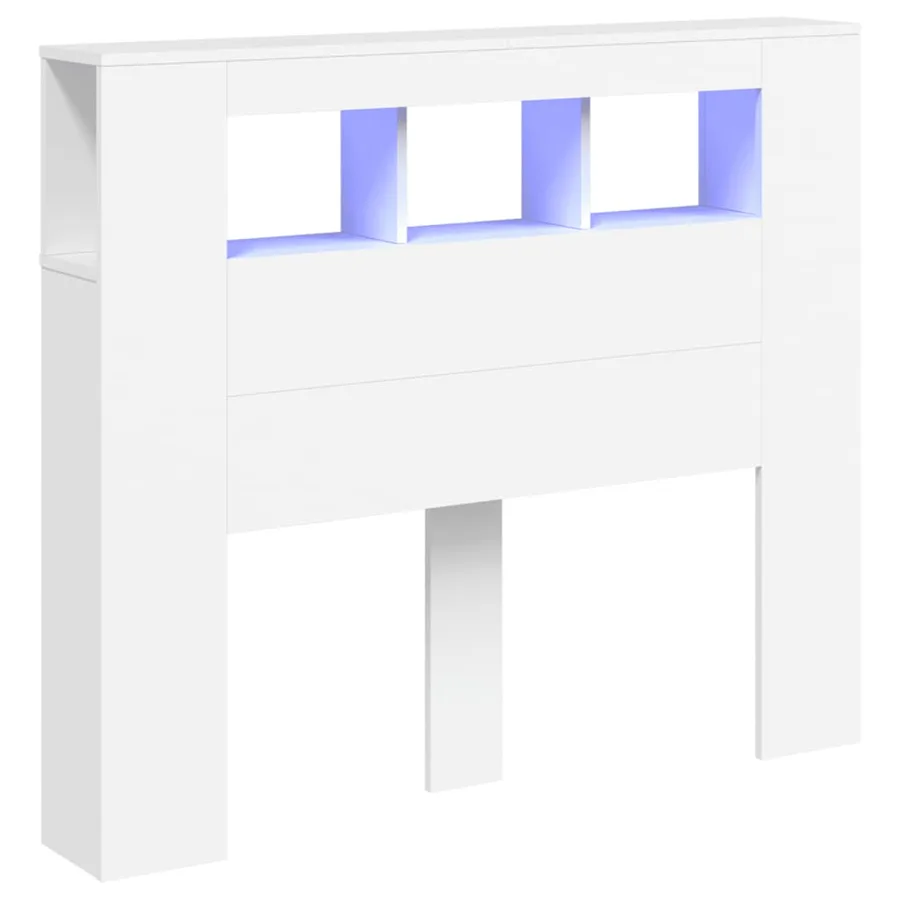 Tête de lit à LED blanc 120x18,5x103,5 cm bois d'ingénierie - 2