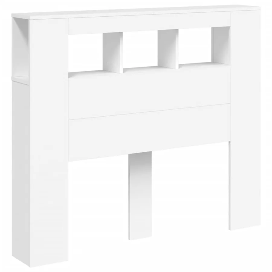 Tête de lit à LED blanc 120x18,5x103,5 cm bois d'ingénierie - 4