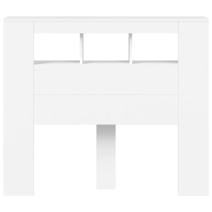 Tête de lit à LED blanc 120x18,5x103,5 cm bois d'ingénierie - 5