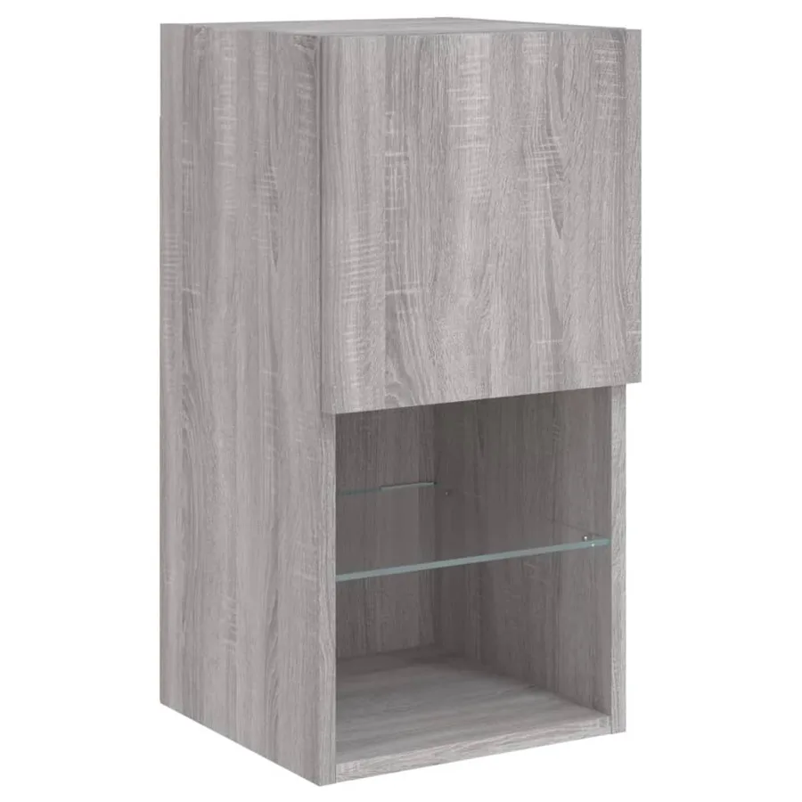 Unités murales TV avec LED 6 pcs gris sonoma bois d'ingénierie - 8