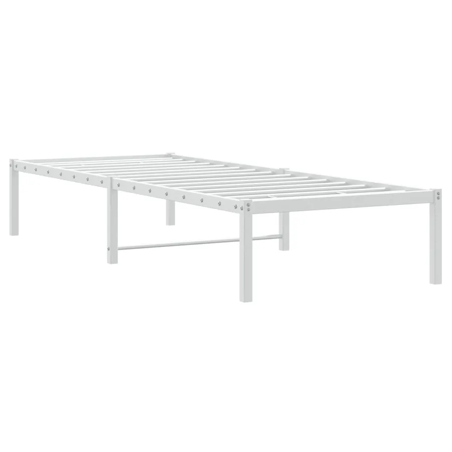 Cadre de lit métal blanc 80x200 cm - 7