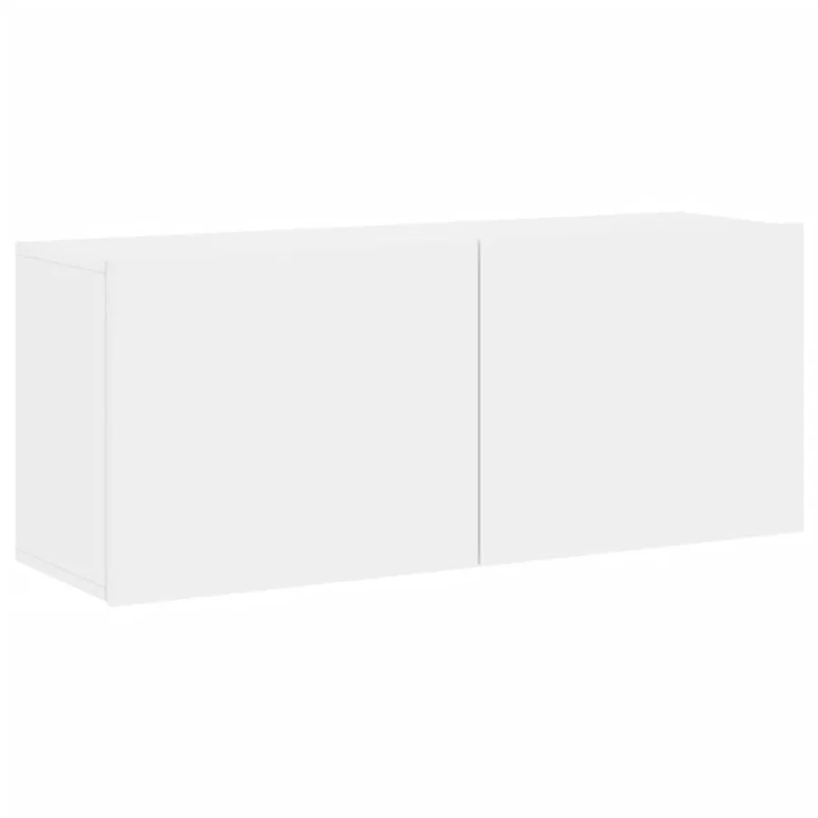 Unités murales TV 5 pcs blanc bois d'ingénierie - 7