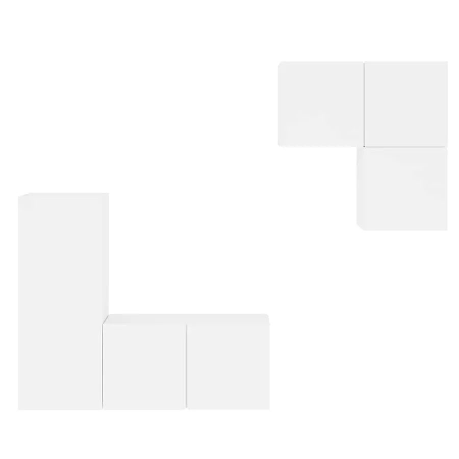 Unités murales TV 4 pcs blanc bois d'ingénierie - 5