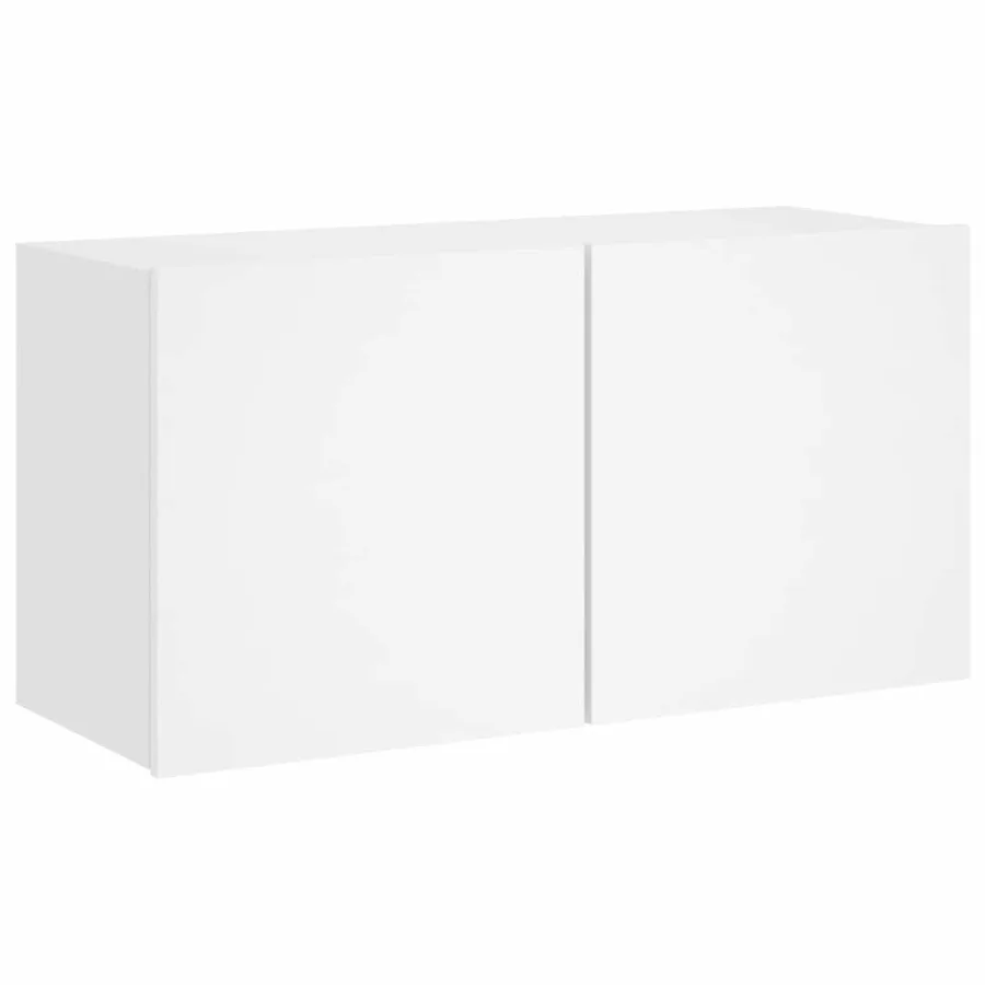 Unités murales TV 4 pcs blanc bois d'ingénierie - 6