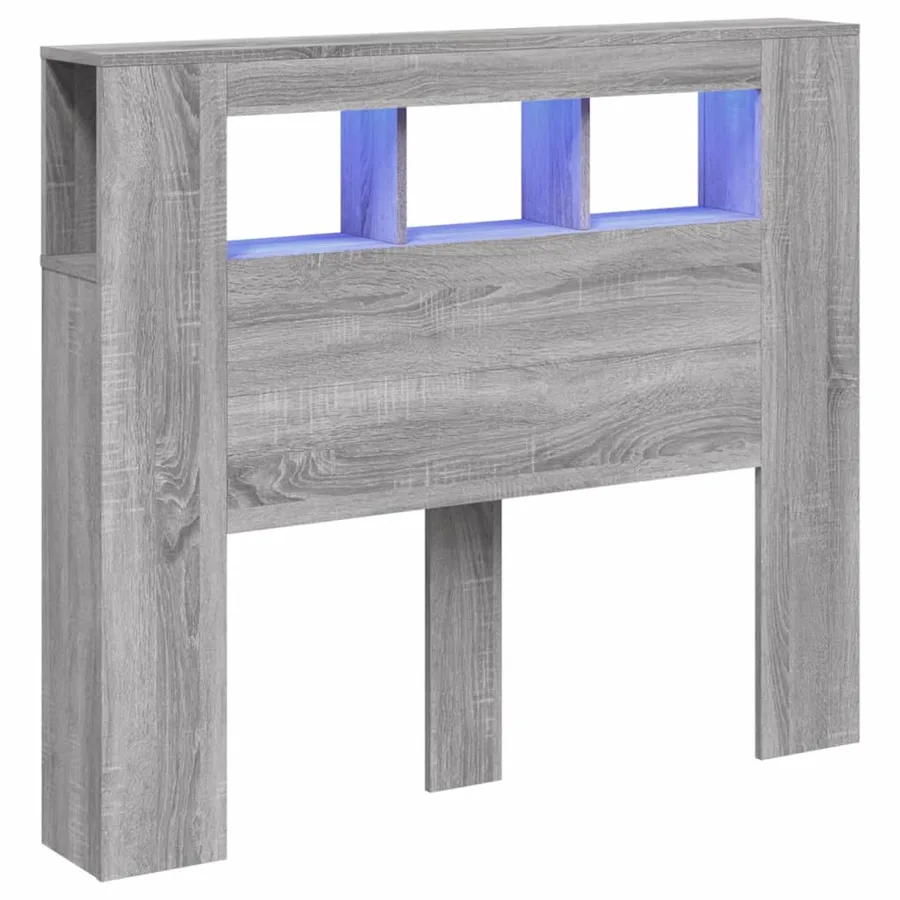 Tête de lit à LED sonoma gris 120x18,5x103,5 cm bois ingénierie - 2