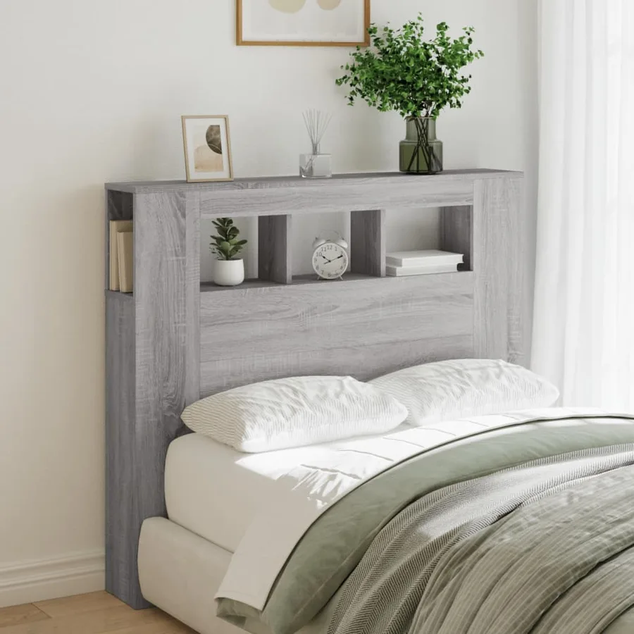 Tête de lit à LED sonoma gris 120x18,5x103,5 cm bois ingénierie - 3