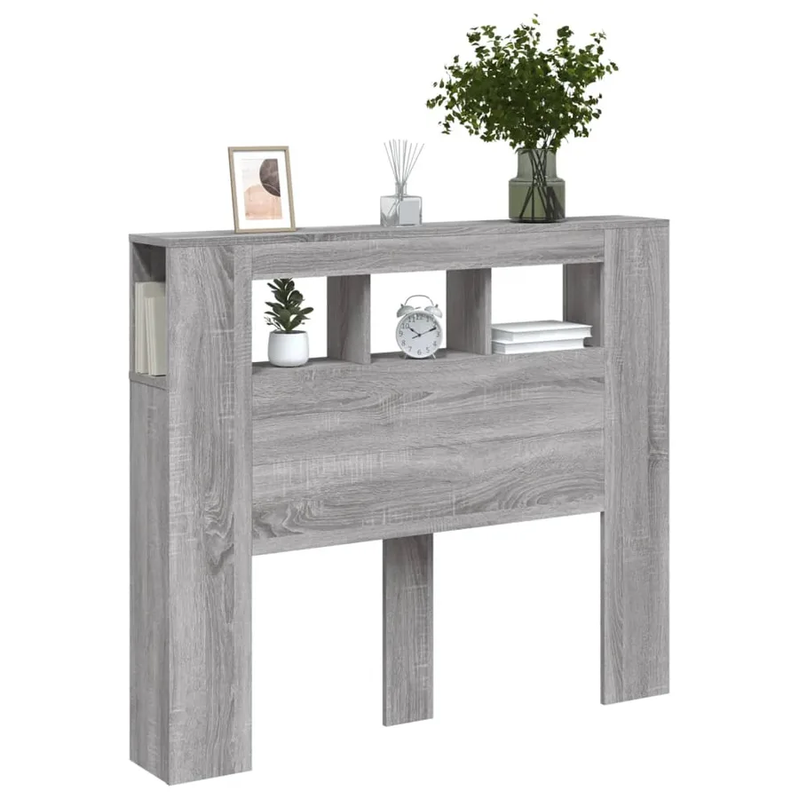 Tête de lit à LED sonoma gris 120x18,5x103,5 cm bois ingénierie - 4