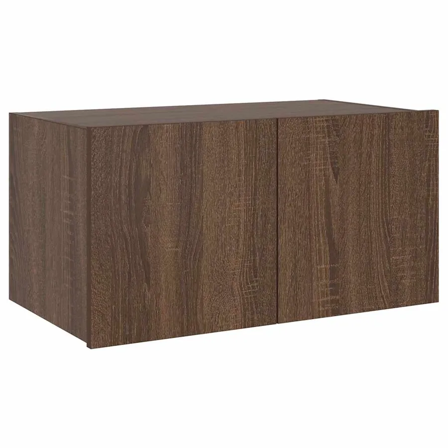 Meuble TV mural avec lumières LED chêne marron 60x35x31 cm - 6