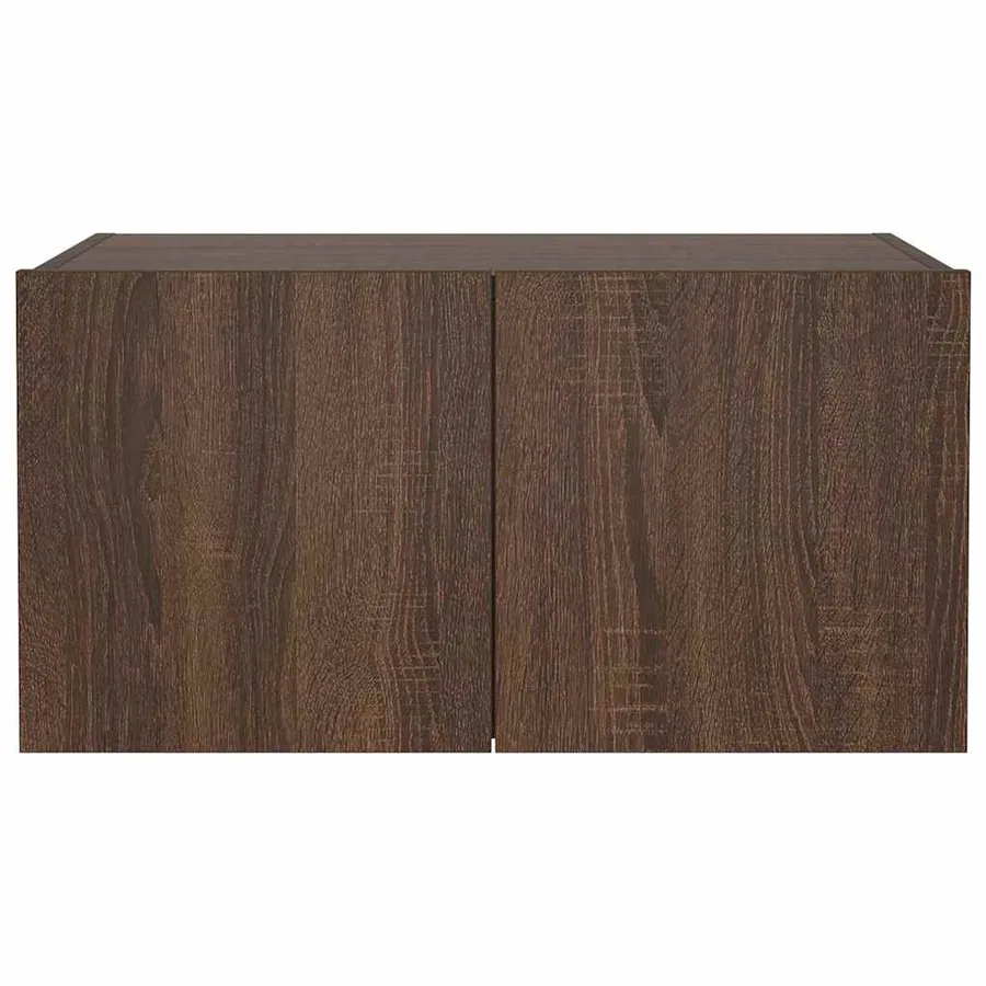 Meuble TV mural avec lumières LED chêne marron 60x35x31 cm - 8