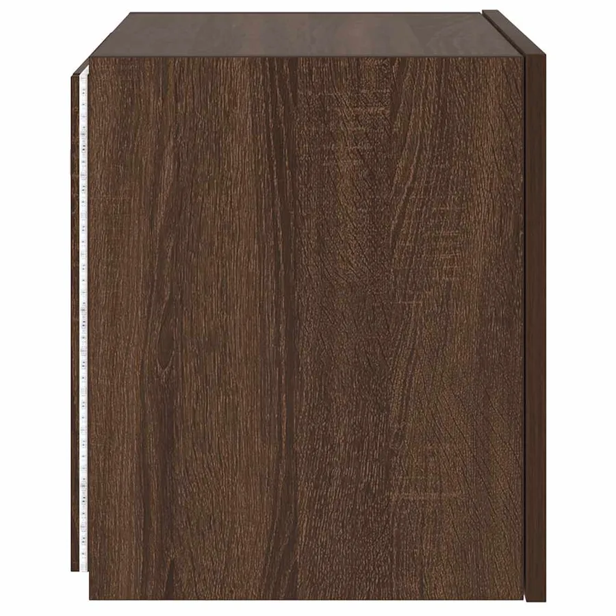 Meuble TV mural avec lumières LED chêne marron 40,5x35x40 cm - 10