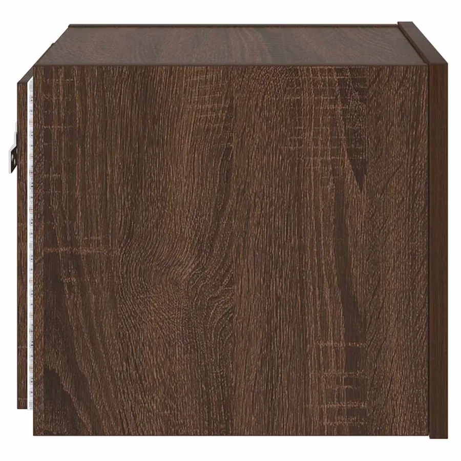 Meuble TV mural avec lumières LED chêne marron 30,5x35x30 cm - 10