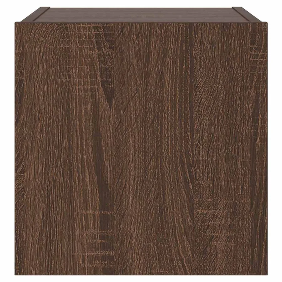 Meuble TV mural avec lumières LED chêne marron 30,5x35x30 cm - 9