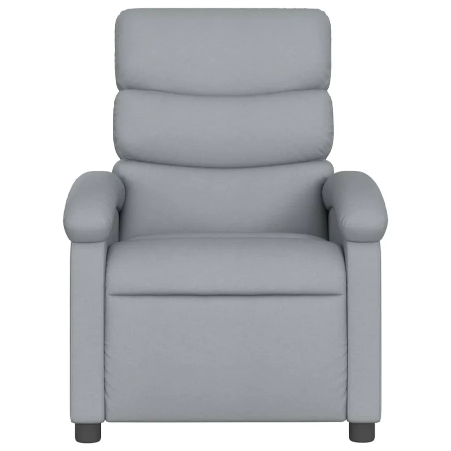 Fauteuil inclinable de massage gris clair tissu - 4