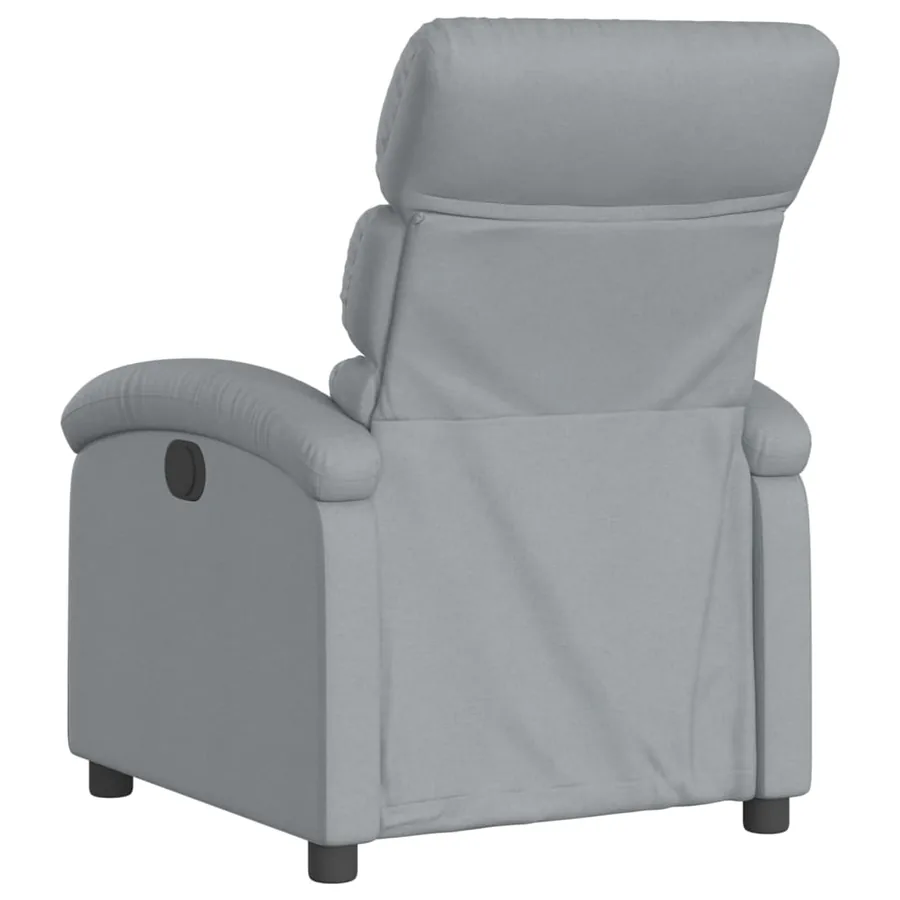 Fauteuil inclinable de massage gris clair tissu - 6
