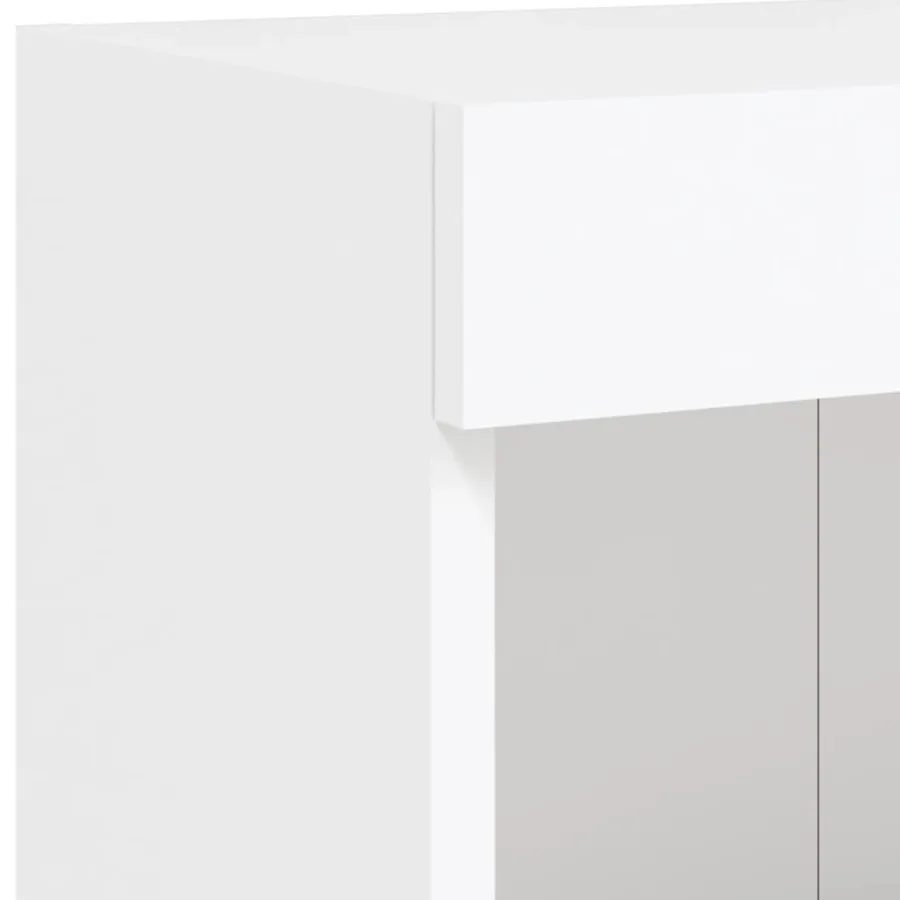 Unités murales TV avec LED 5 pcs blanc bois d'ingénierie - 13