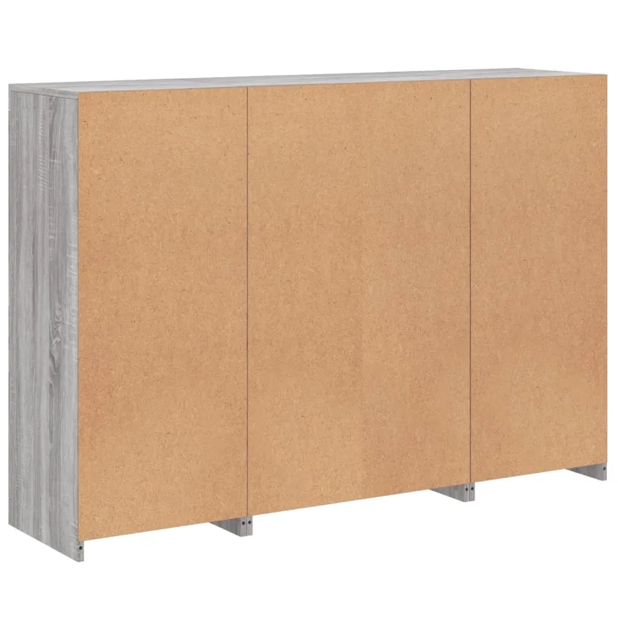Buffets avec lumières LED 3 pcs sonoma gris bois d'ingénierie - 10