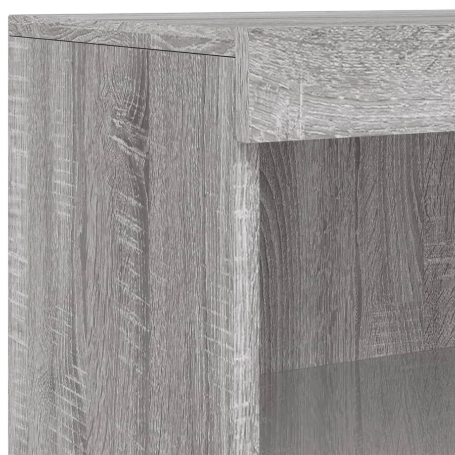 Buffets avec lumières LED 3 pcs sonoma gris bois d'ingénierie - 11