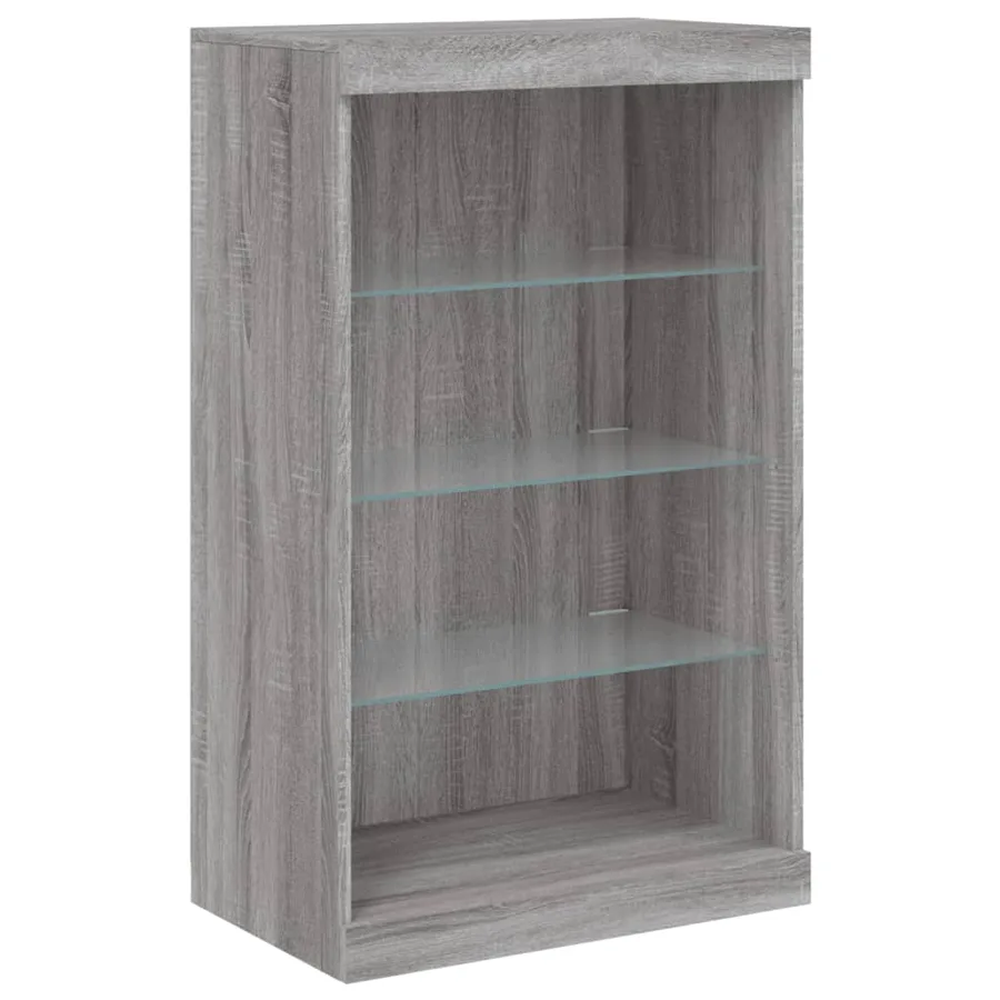 Buffets avec lumières LED 3 pcs sonoma gris bois d'ingénierie - 7