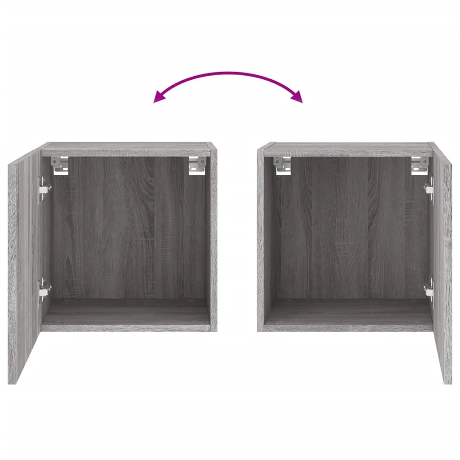 Meubles TV muraux 2pcs sonoma gris 40,5x30x40cm bois ingénierie - 11