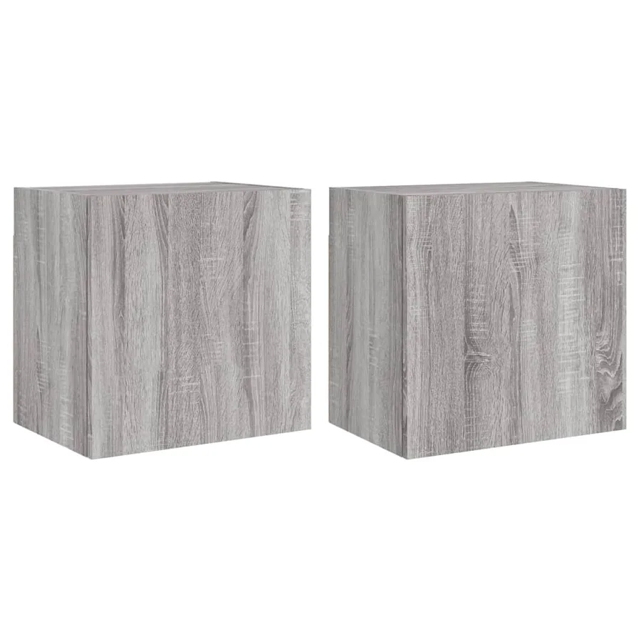 Meubles TV muraux 2pcs sonoma gris 40,5x30x40cm bois ingénierie - 2