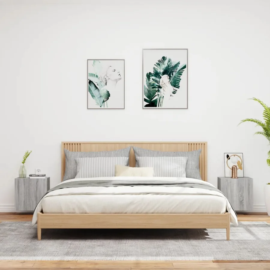 Meubles TV muraux 2pcs sonoma gris 40,5x30x40cm bois ingénierie - 3