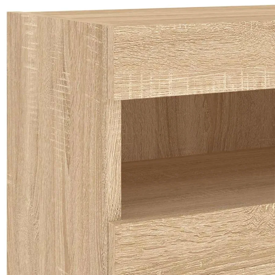 Ensemble de meubles TV muraux 7pcs et lumières LED chêne sonoma - 13