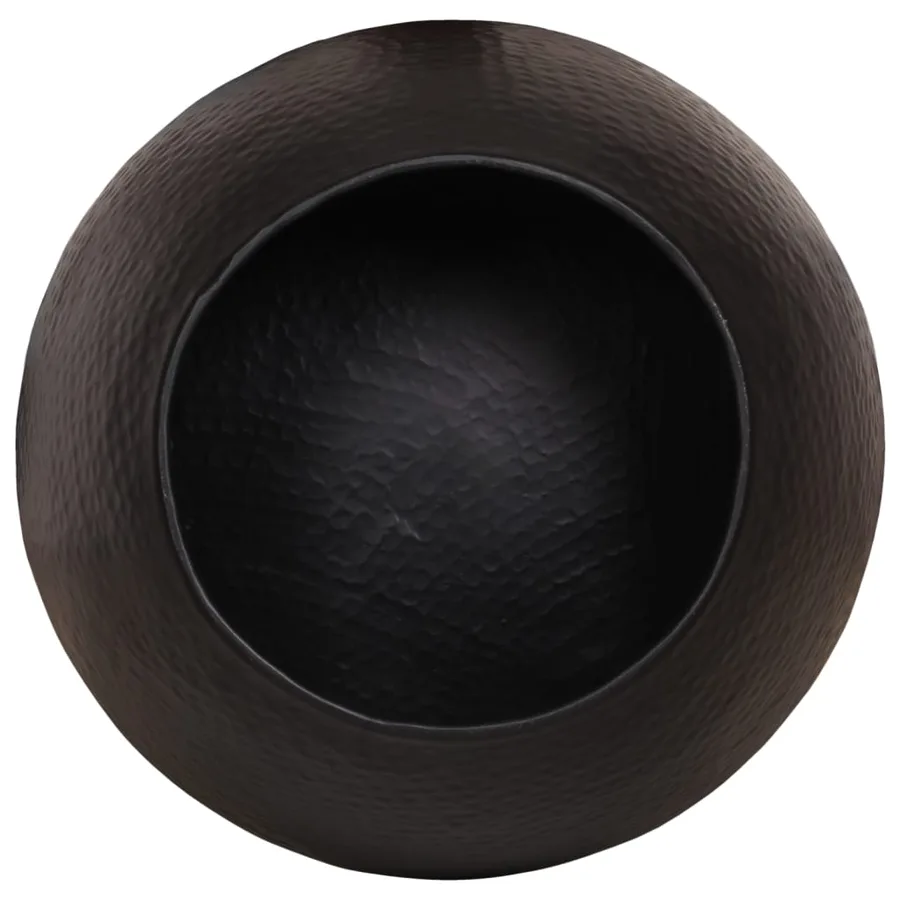 Table basse martelée en aluminium Ø 50x30 cm noir - 5