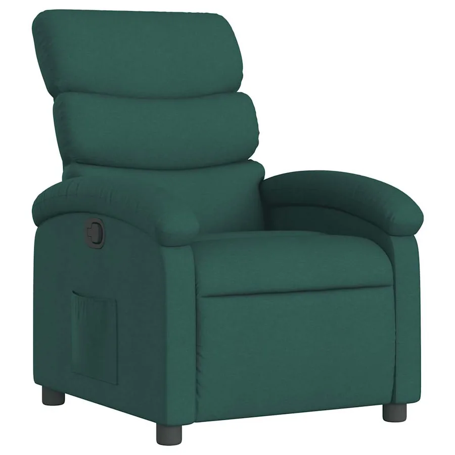 Fauteuil inclinable Vert foncé Tissu - 2