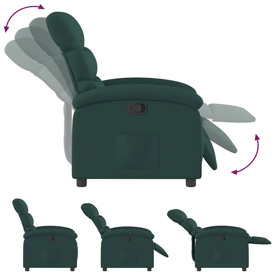 Fauteuil inclinable Vert foncé Tissu - 7