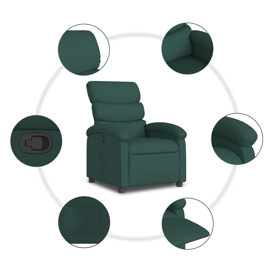 Fauteuil inclinable Vert foncé Tissu - 8