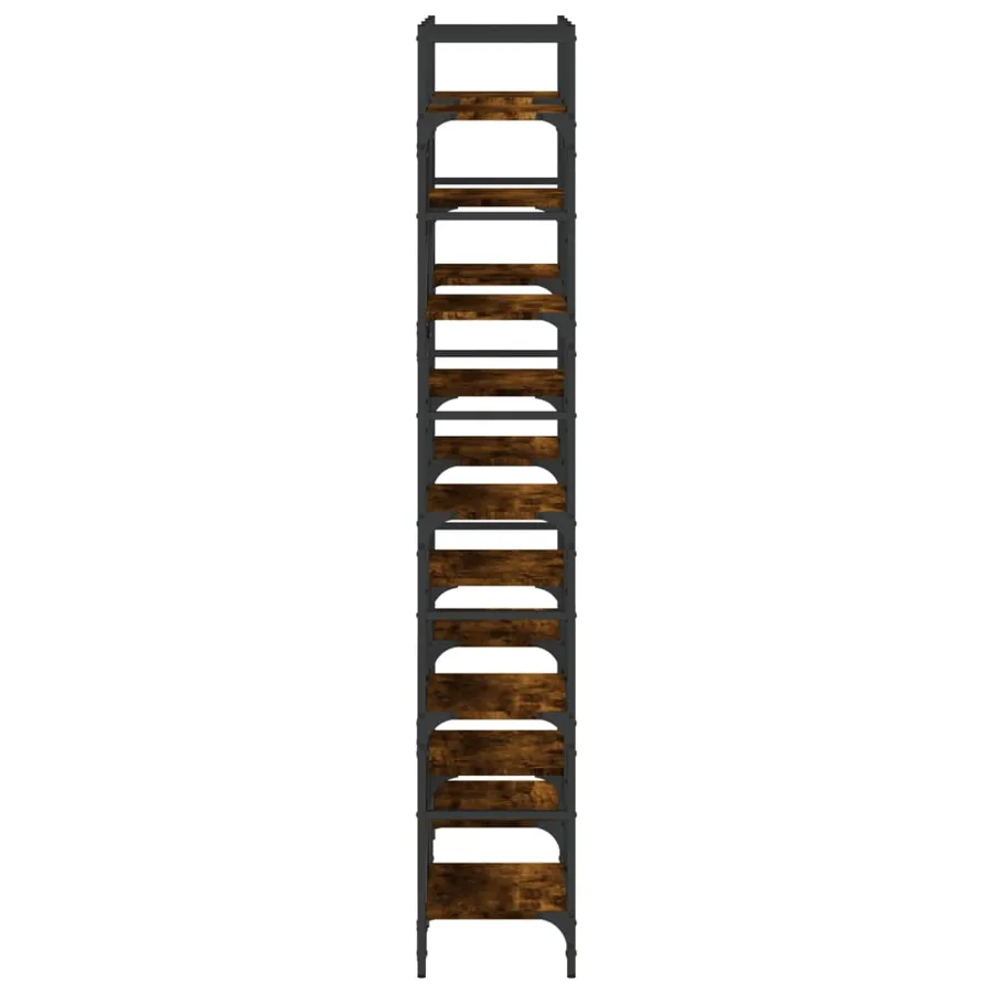 Bibliothèque chêne fumé 127,5x28,5x172,5 cm bois d'ingénierie - 6