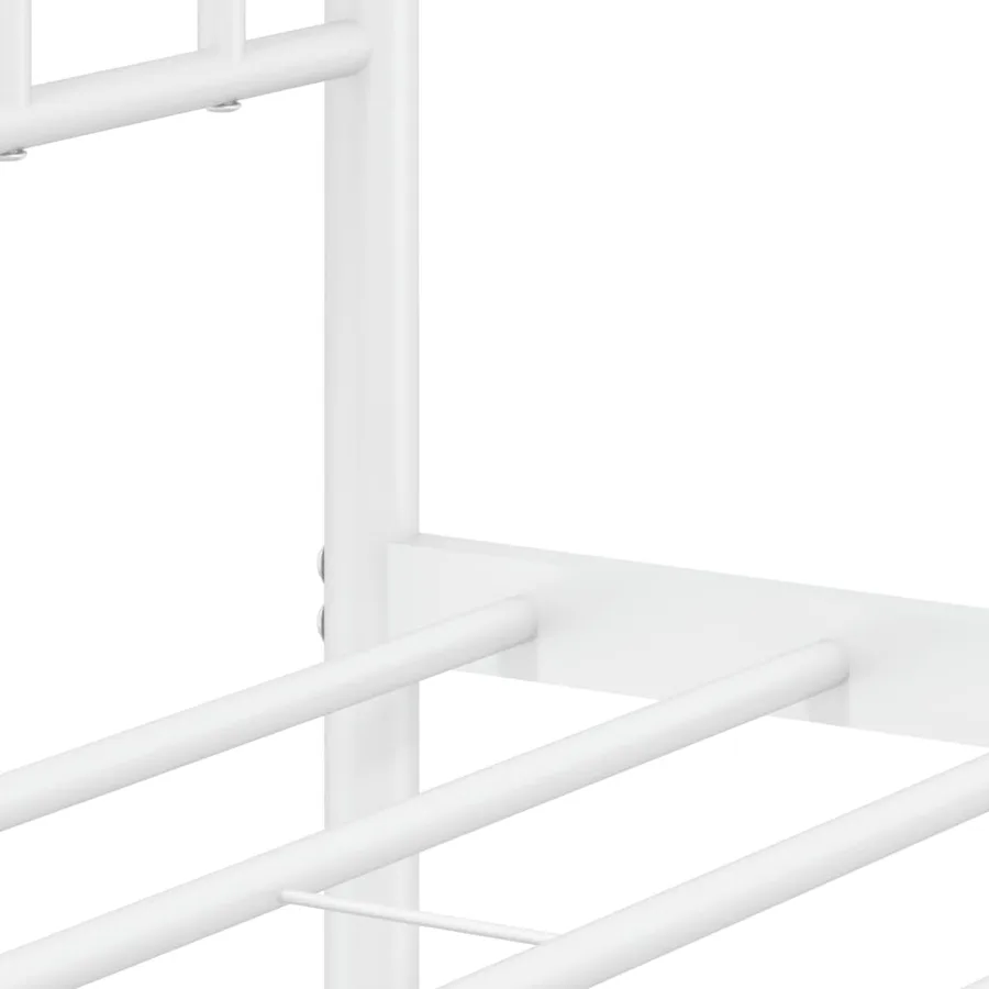 Cadre de lit métal sans matelas avec tête de lit blanc 75x190cm - 10