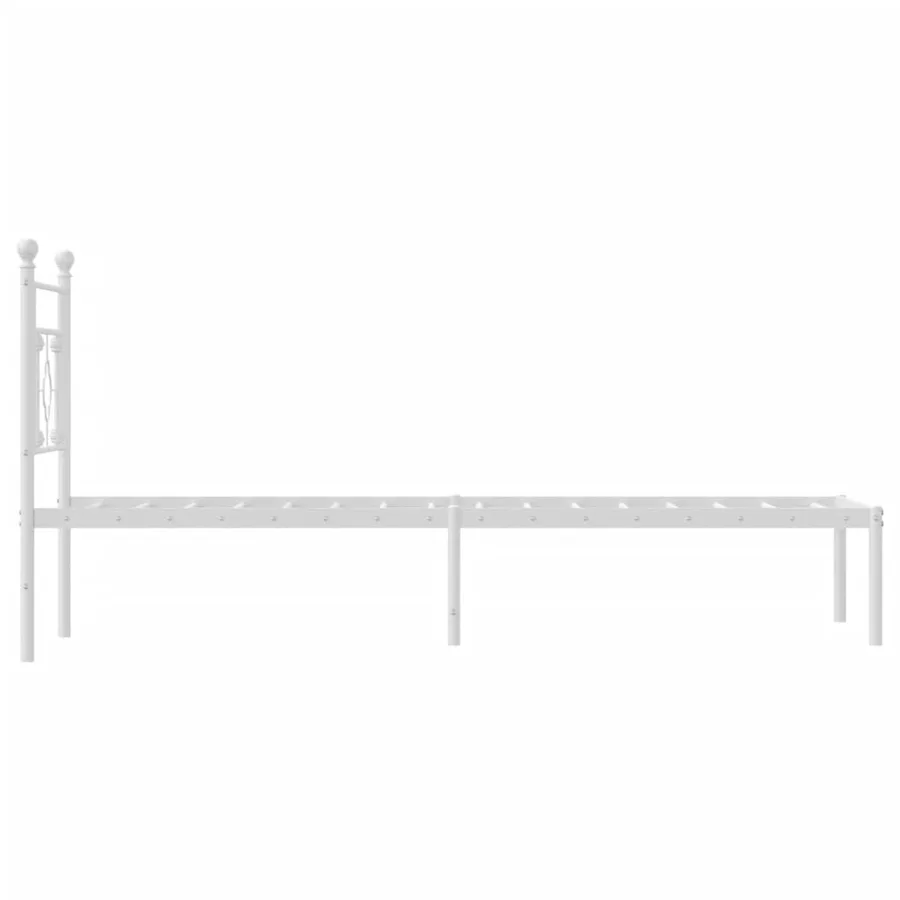 Cadre de lit métal sans matelas avec tête de lit blanc 75x190cm - 6