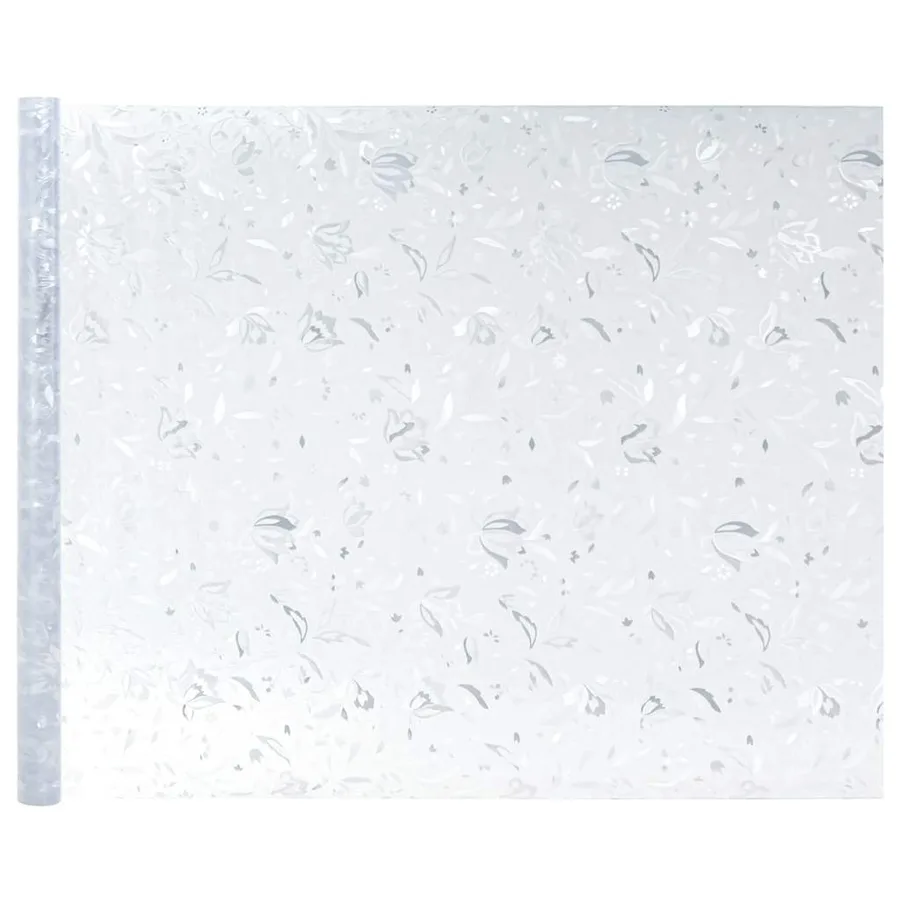 Films pour fenêtre 4 pcs dépoli motif de fleur PVC - 4