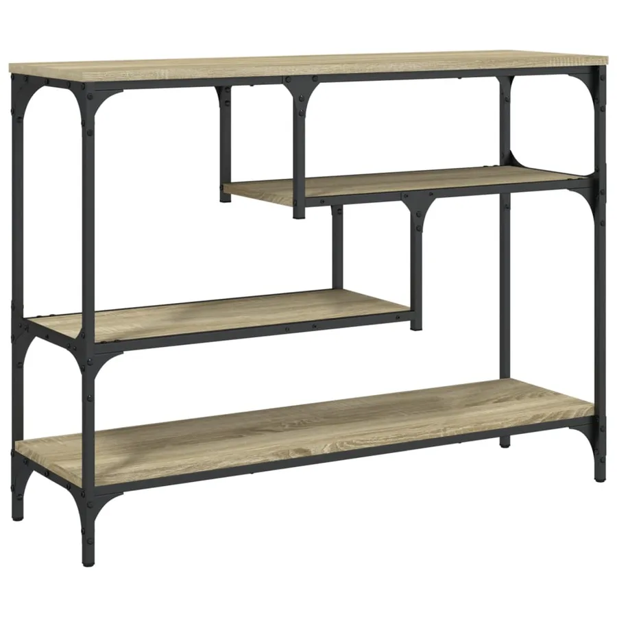 Table console chêne sonoma 100x30x75 cm bois d'ingénierie - 2