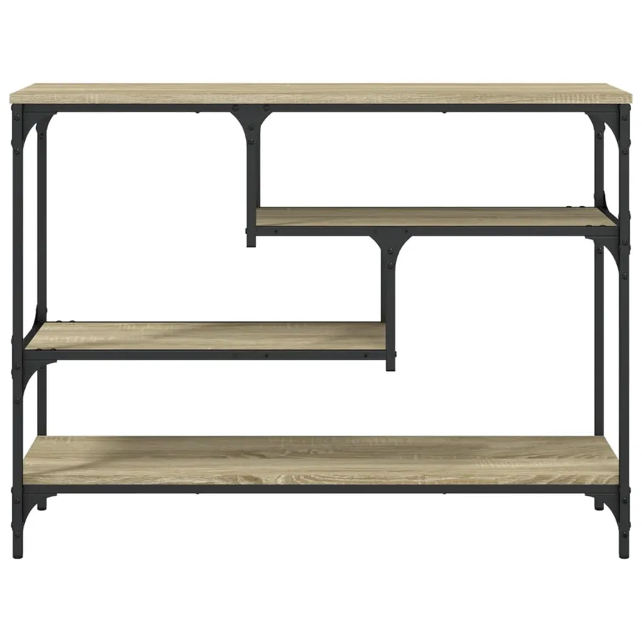Table console chêne sonoma 100x30x75 cm bois d'ingénierie - 5