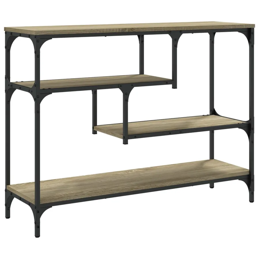 Table console chêne sonoma 100x30x75 cm bois d'ingénierie - 7