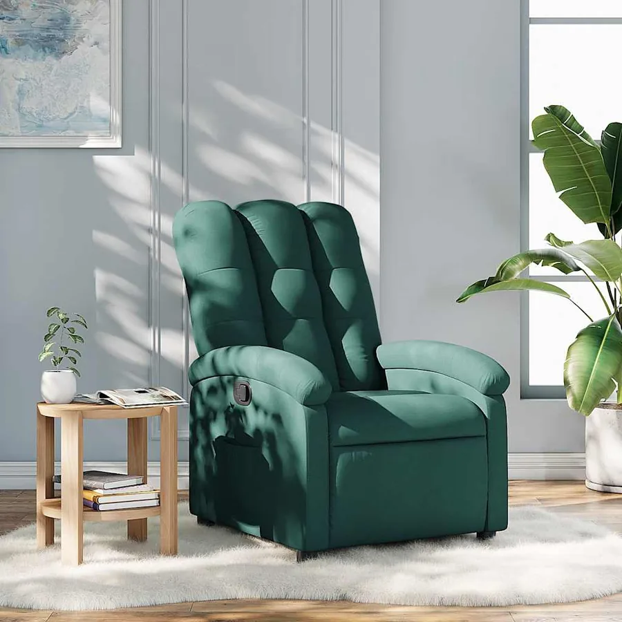 Fauteuil inclinable Vert foncé Tissu