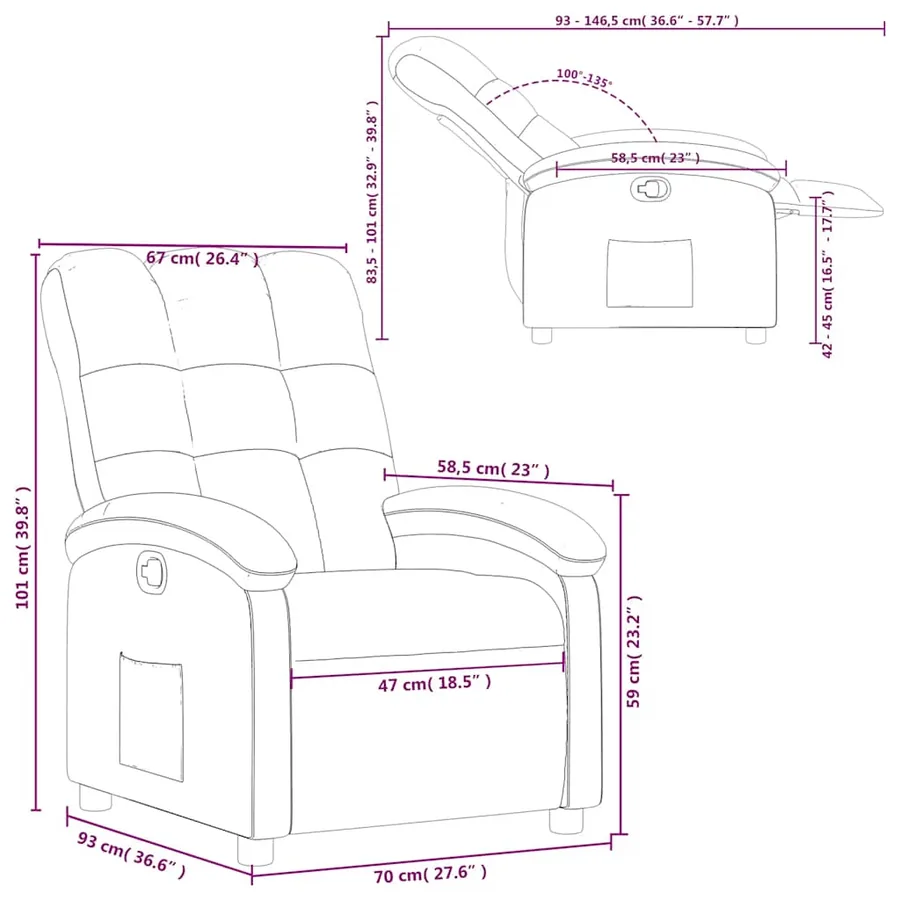 Fauteuil inclinable Vert foncé Tissu - 11