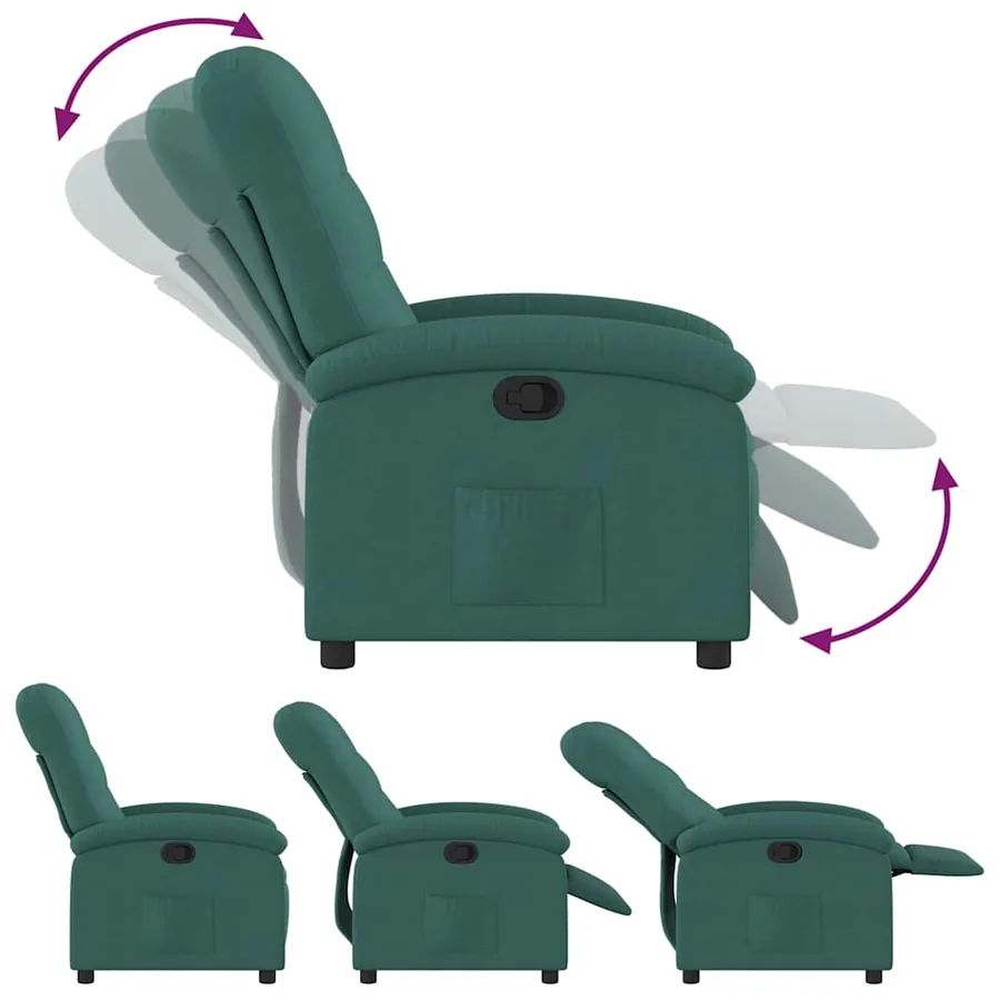 Fauteuil inclinable Vert foncé Tissu - 6