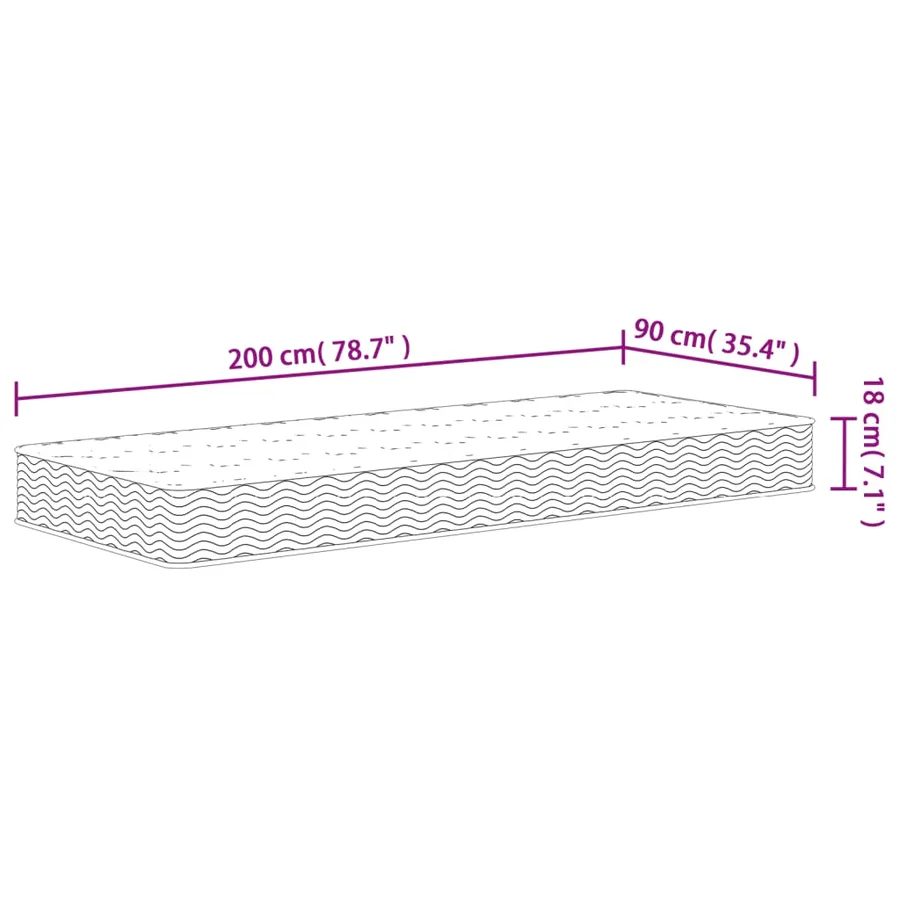 Matelas à ressorts bonnell moyen 90x200 cm - 9