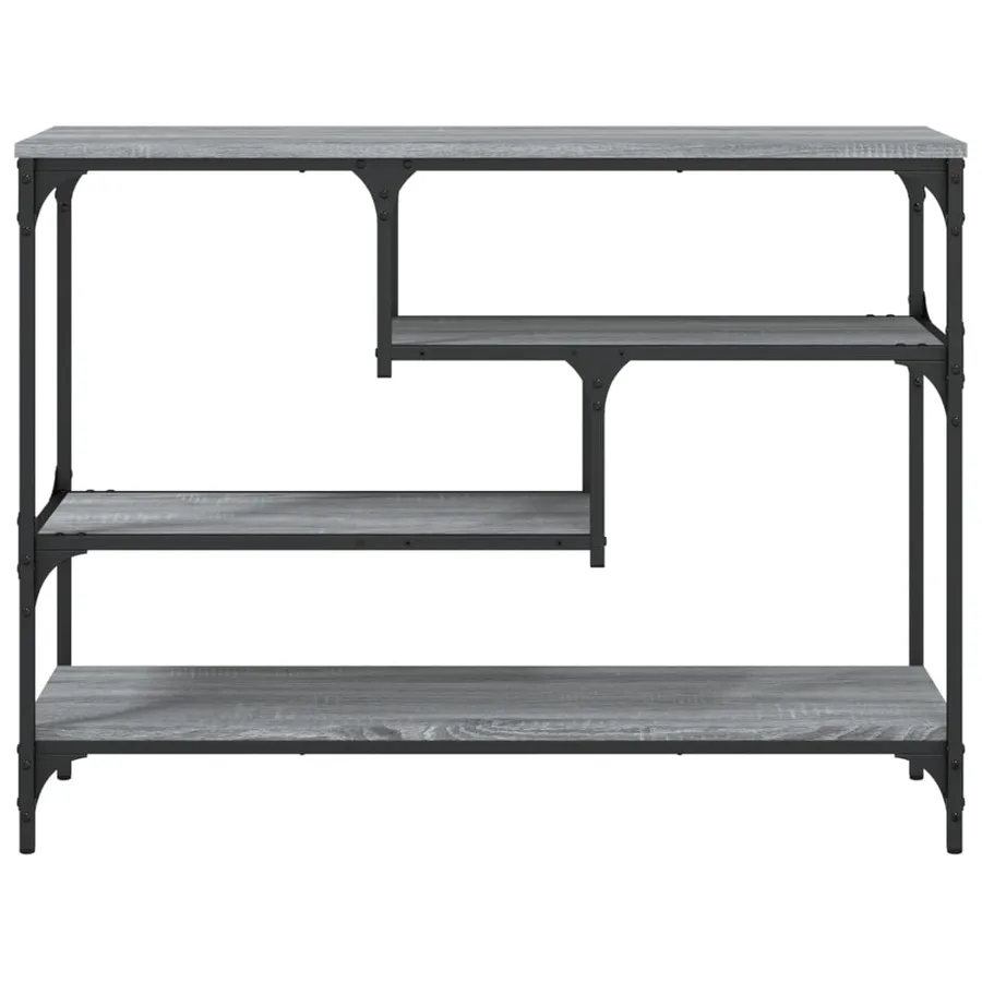 Table console sonoma gris 100x30x75 cm bois d'ingénierie - 5