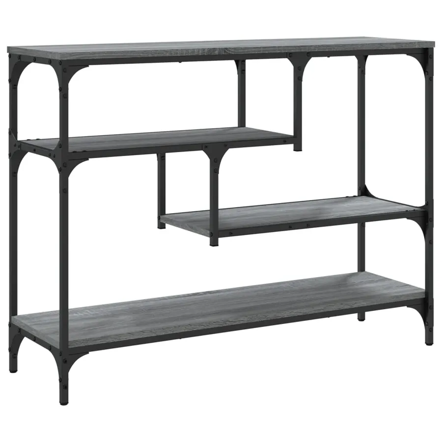 Table console sonoma gris 100x30x75 cm bois d'ingénierie - 7