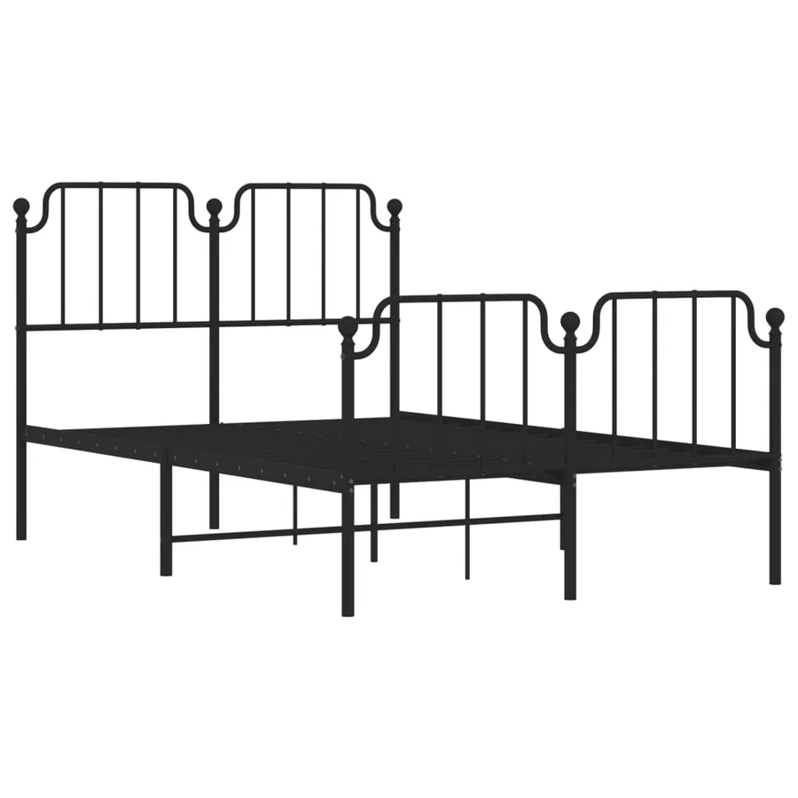 Cadre de lit métal sans matelas avec pied de lit noir 120x200cm - 4