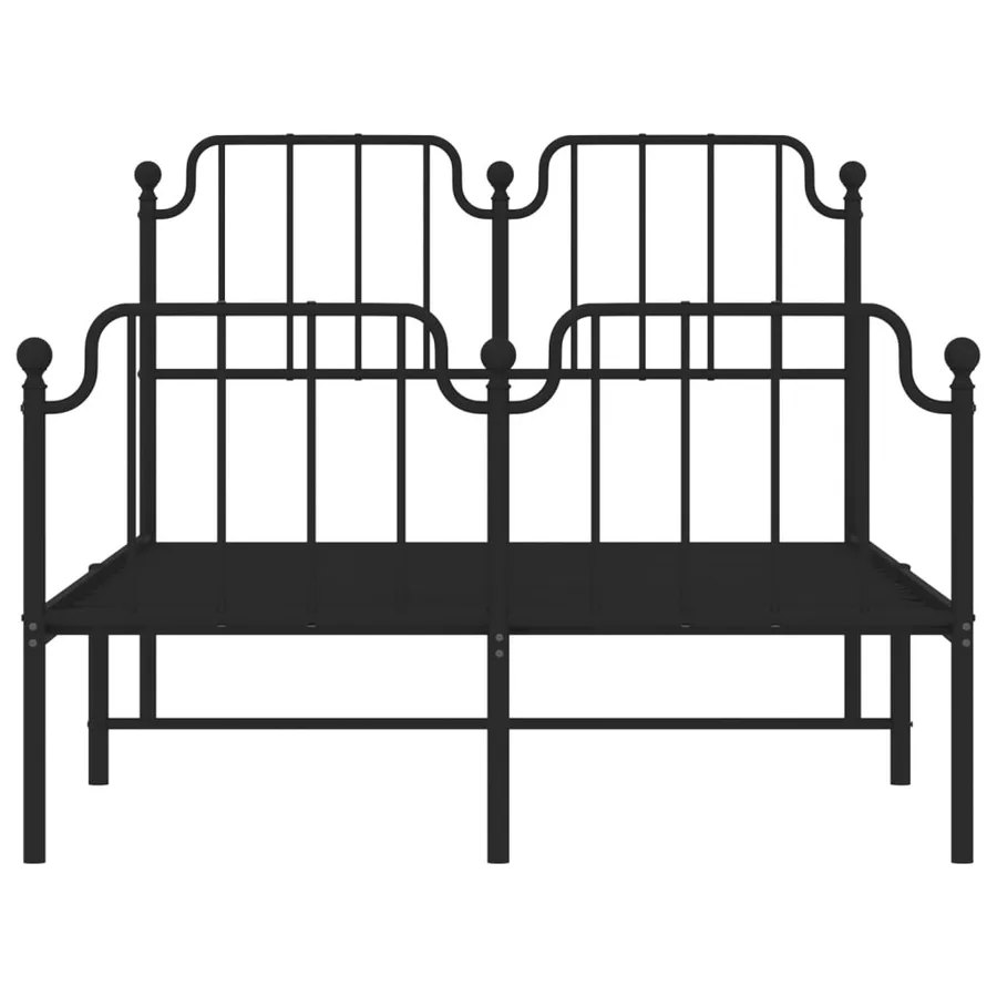 Cadre de lit métal sans matelas avec pied de lit noir 120x200cm - 5