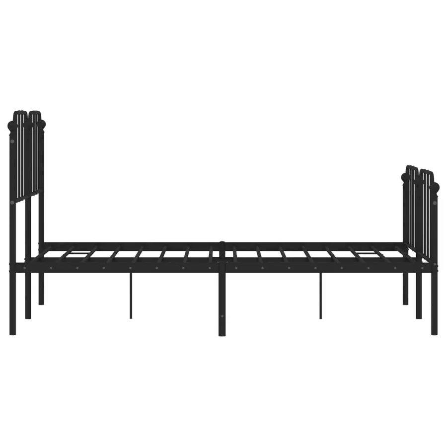 Cadre de lit métal sans matelas avec pied de lit noir 120x200cm - 6