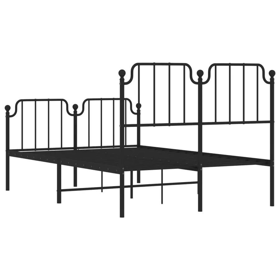 Cadre de lit métal sans matelas avec pied de lit noir 120x200cm - 7