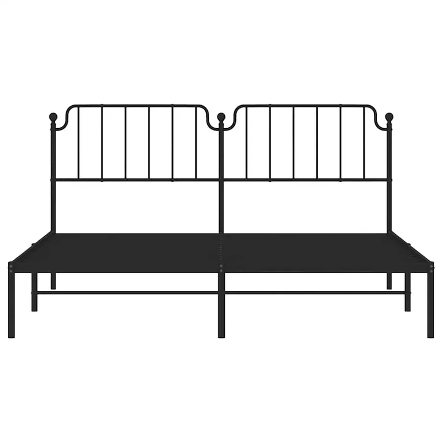 Cadre de lit métal sans matelas avec tête de lit noir 183x213cm - 6